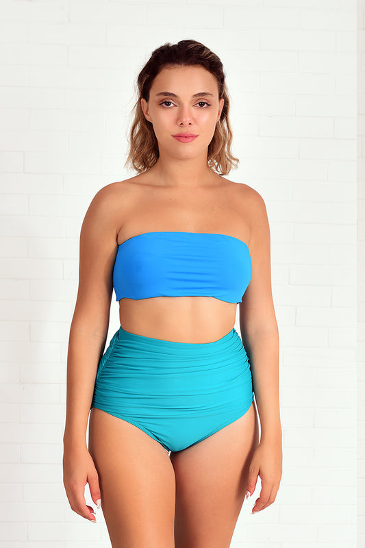 blue top bikini Bandeau  blue swimwear blue swimsuit bleu nautilus constantly amazed made in lebanon aquamazeswimwear