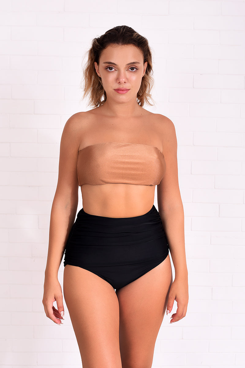 High waisted bottom high waist brief retro black bleu d’orient bleu nautilus bikini swimsuit swimwear valery constantly amazed made in lebanon aquamazeswimwear