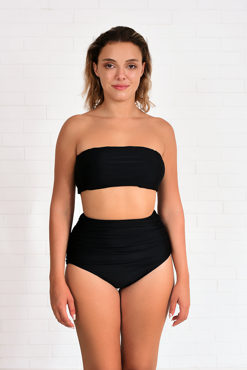 Black top bikini Bandeau  black swimwear black swimsuit constantly amazed made in lebanon aquamazeswimwear