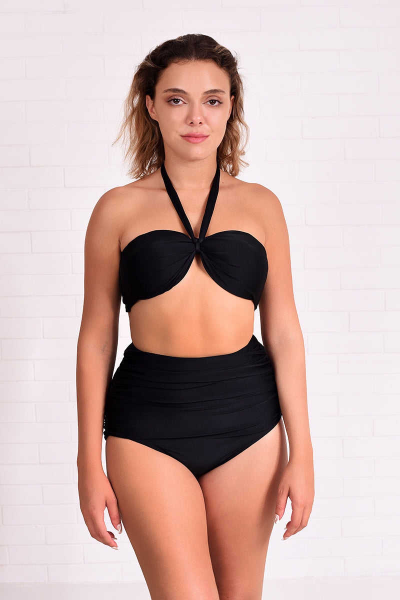 Black top bikini Bandeau  black swimwear black swimsuit constantly amazed made in lebanon aquamazeswimwear