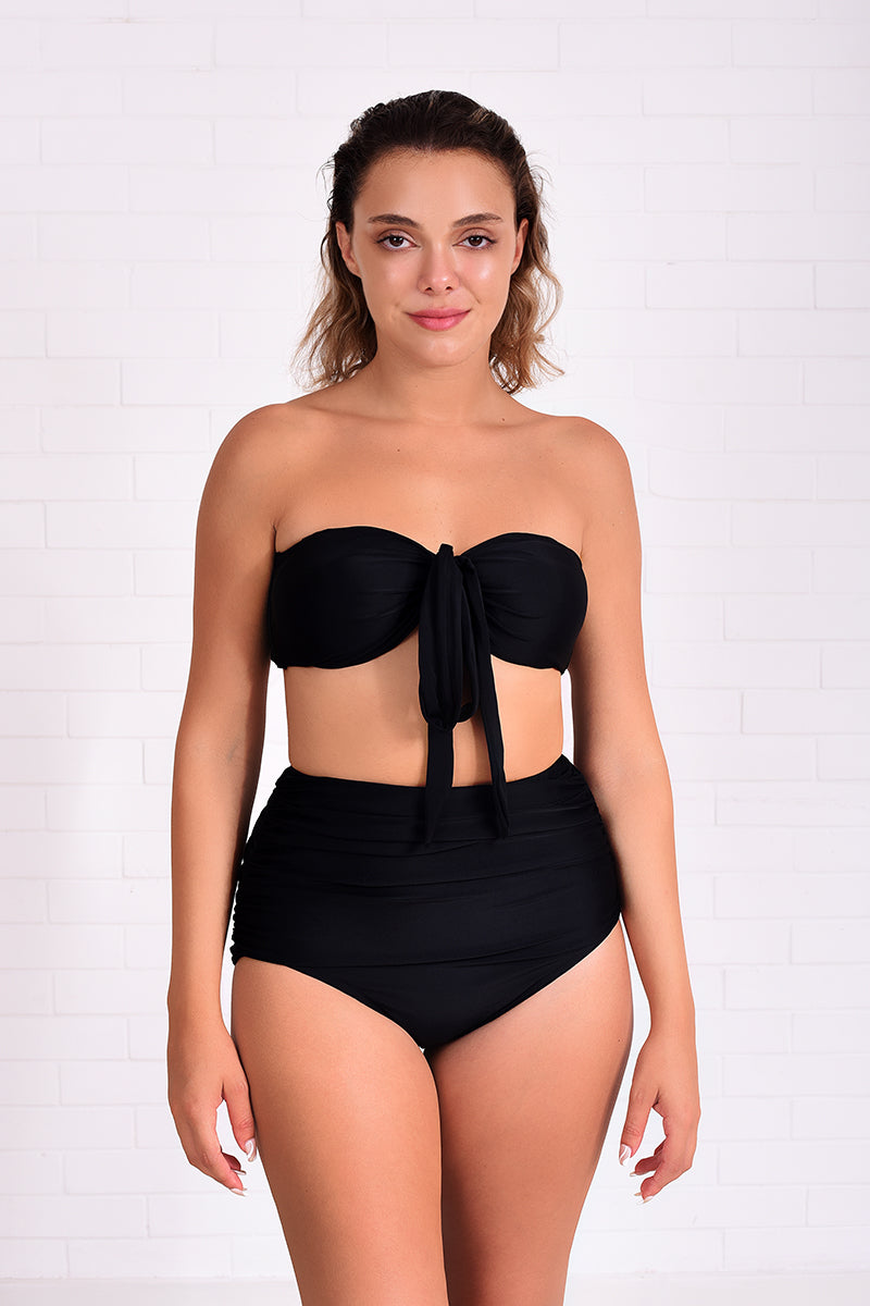 Black top bikini Bandeau  black swimwear black swimsuit constantly amazed made in lebanon aquamazeswimwear