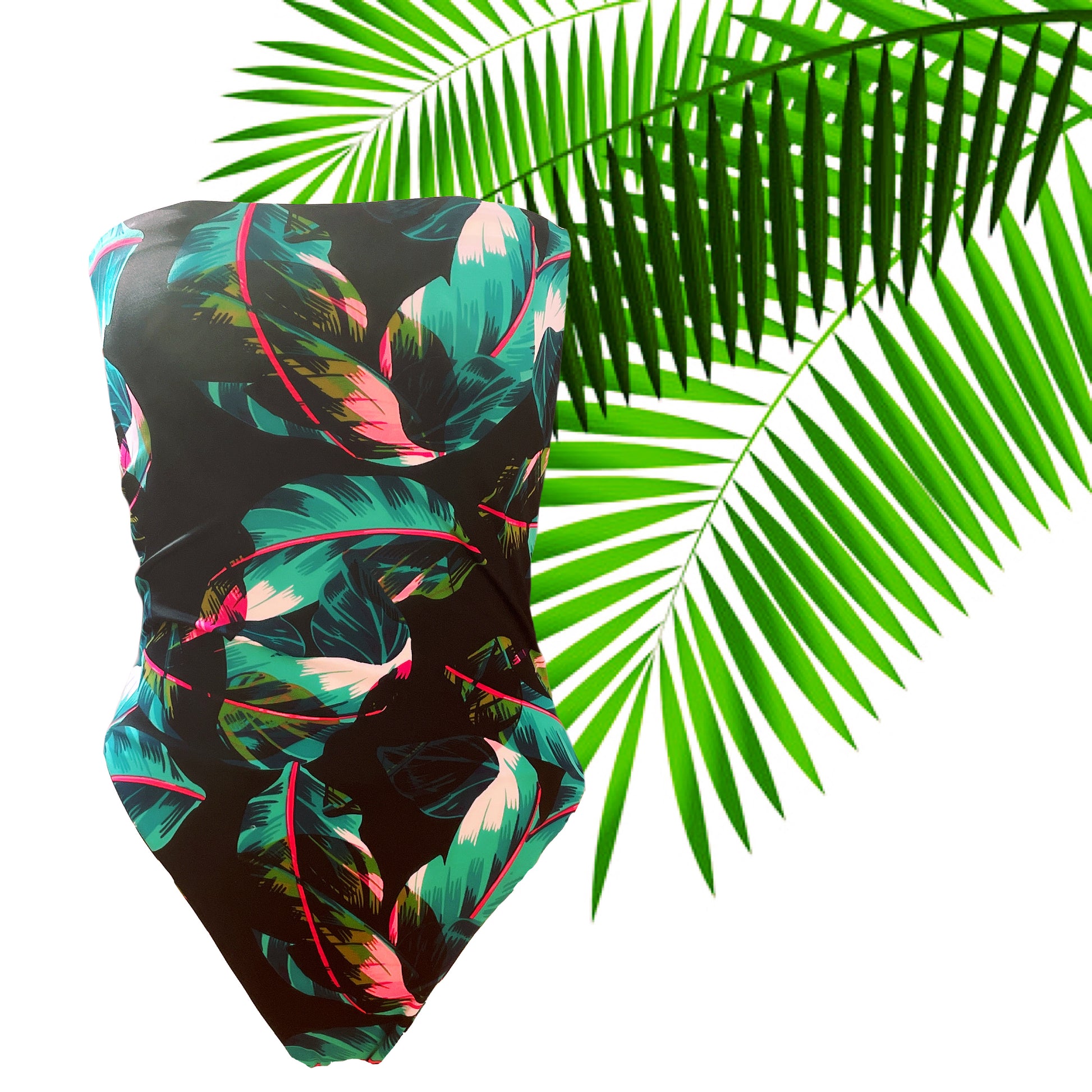 Bikini  swimsuit swimwear  tropical banana leaves print one piece swimsuit swimwear kate constantly amazed made in lebanon aquamazeswimwear