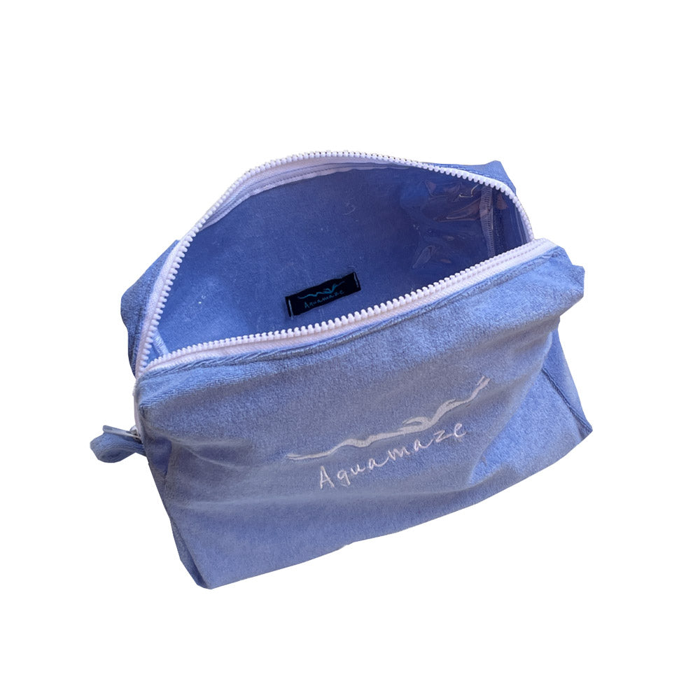 Pouch embroided light blue pochette constantly amazed made in lebanon aquamazeswimwear