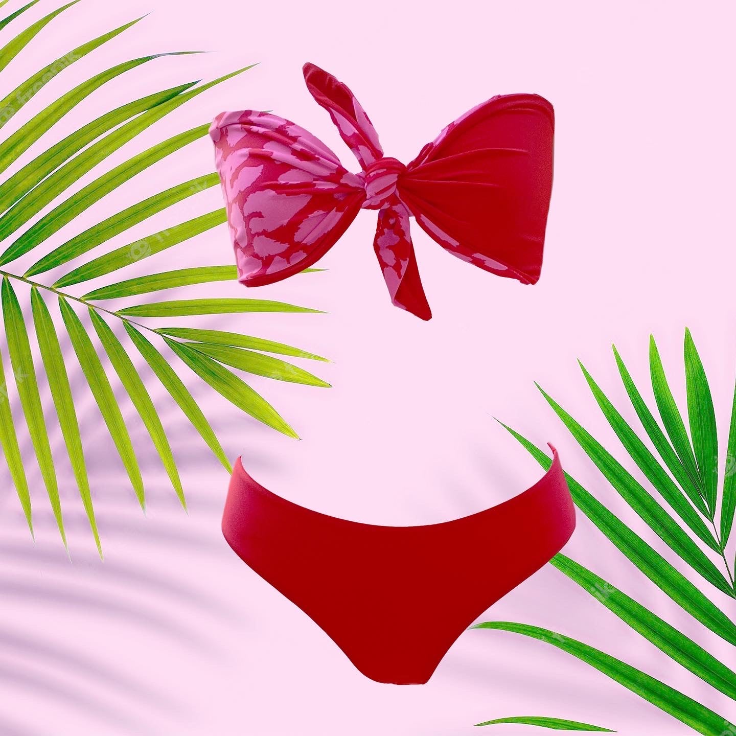 Bikini reversible 2 pieces set two pieces reversible pink leopard red twisted bra 2 colors bikini swimsuit swimwear constantly amazed made in lebanon aquamazeswimwear