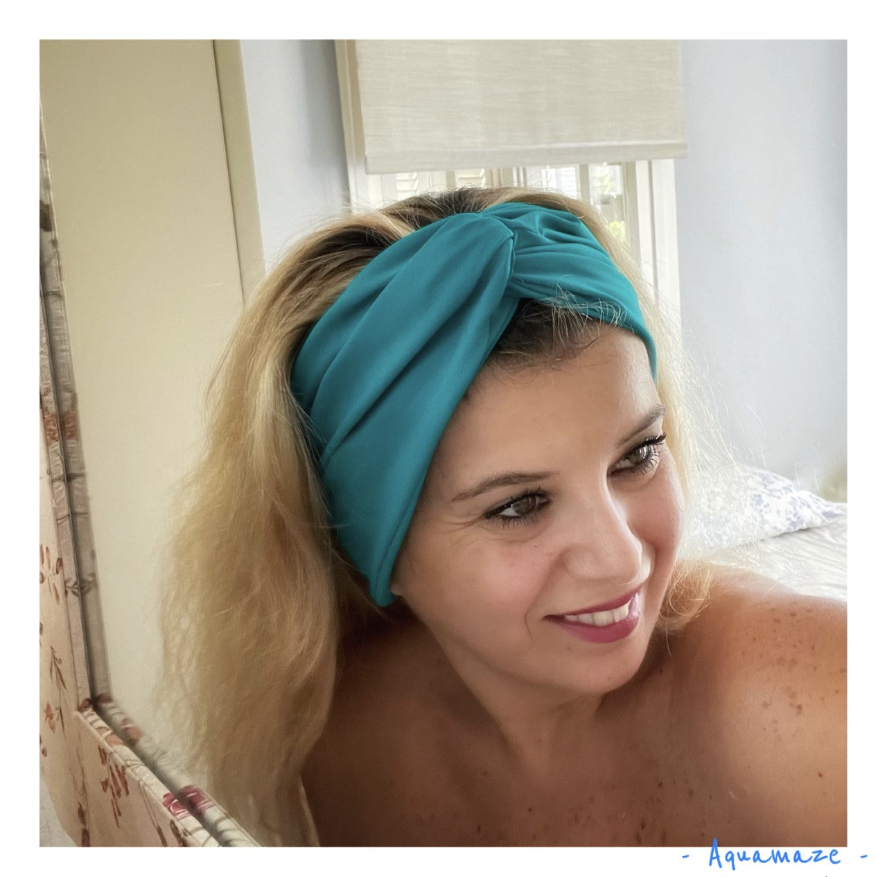 Head band bleu d’orient  beach accessories bandeau accessoire de plage salacia constantly amazed made in lebanon aquamazeswimwear
