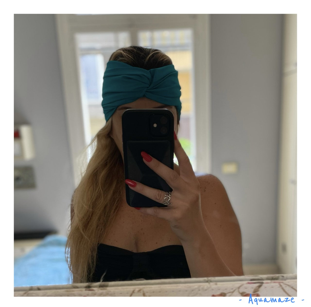 Head band bleu d’orient  beach accessories bandeau accessoire de plage salacia constantly amazed made in lebanon aquamazeswimwear