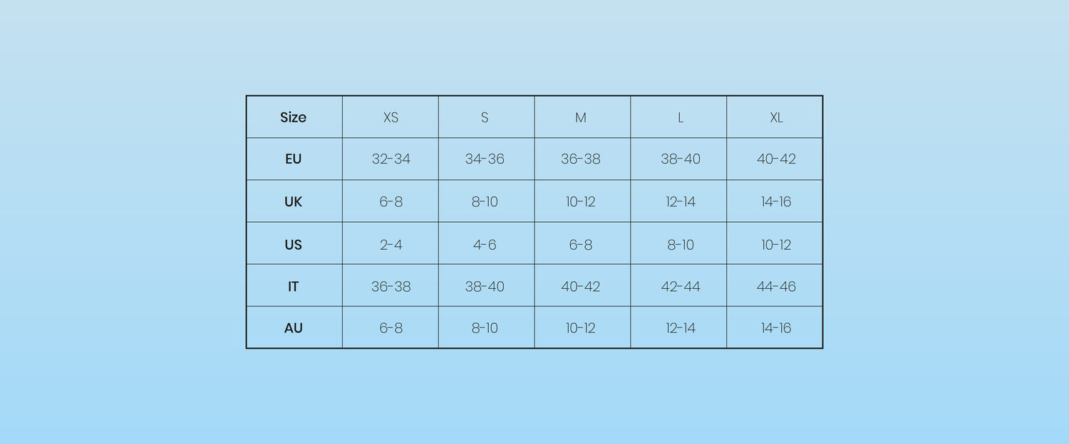 Sizing Information aquamazeswimwear