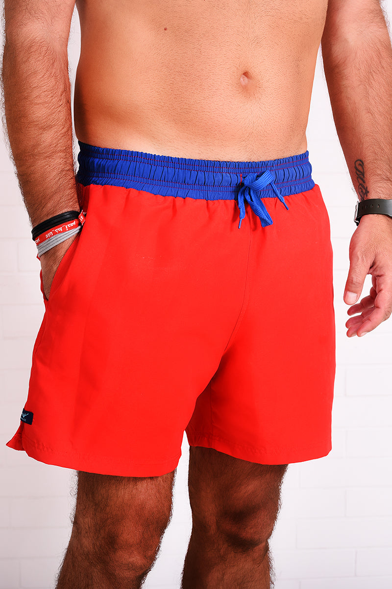 swim shorts blue red swim shorts classic swim suit for men swimwear beach wear constantly amazed made in lebanon aquamazeswimwear  